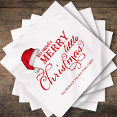 キュートレッドサンタクロースハットカスタム スタンダードカクテルナプキン