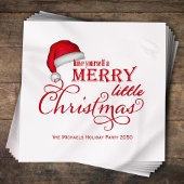 キュートレッドサンタクロースハットカスタム スタンダードカクテルナプキン