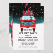 キュートレッドサンタバントナディアドッグホリ企業のデイ 招待状 (正面/裏面)