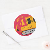 キュートレッドチルドレン建築誕生日 ラウンドシール (封筒)