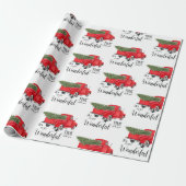 キュートレッドトラッククリスマスツリーホリデークリスマス ラッピングペーパー (アンロールド)