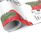 キュートレッドトラッククリスマスツリーホリデークリスマス ラッピングペーパー (ロールコーナー)