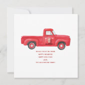 キュートレッドトラック引っ越しましたホリデーニューアドレス 案内状 (裏面)