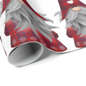 キュートレッドバッファロープレイドクリスマス格言 ラッピングペーパー (ロールコーナー)