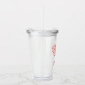 キュートレッドバレンタインデーフローラハート名前をカスタムする アクリルタンブラー (右)