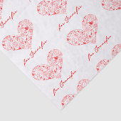 キュートレッドバレンタインデーフローラハート名前をカスタムする 薄葉紙 (詳細)