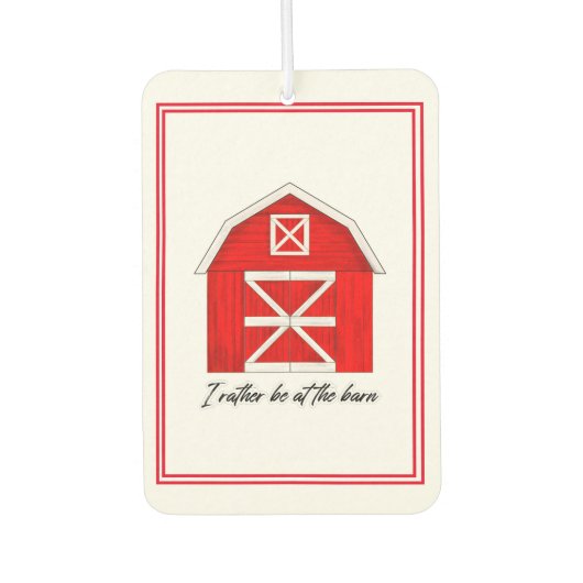 キュートレッドバーンスケッチ | Iはむしろ納屋にいる カーエアーフレッシュナー (正面)