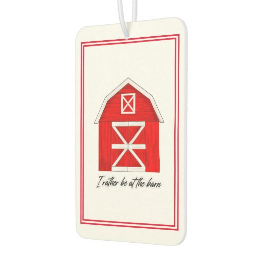 キュートレッドバーンスケッチ | Iはむしろ納屋にいる カーエアーフレッシュナー (左)