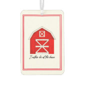 キュートレッドバーンスケッチ | Iはむしろ納屋にいる カーエアーフレッシュナー (裏面)