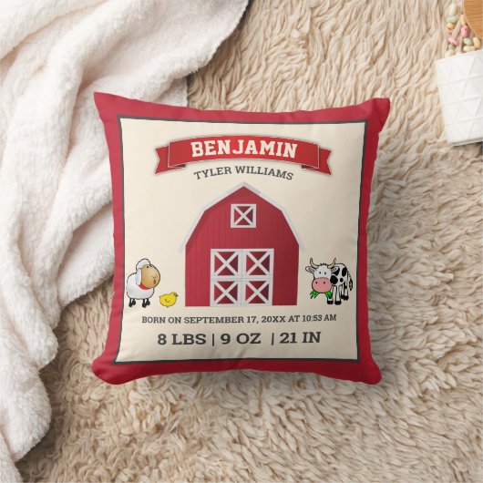 キュートレッドバーンファームアニマルズベビー誕生統計 クッション (ブランケット)