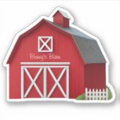 キュートレッドバーンファームビニパーソナライズされたウム シール (正面)