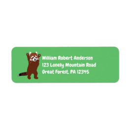 キュートレッドパンダグリーン差出人住所 ラベル