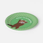 キュートレッドパンダパーソナライズされたカスタム誕生日 ペーパープレート (アングル)