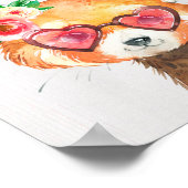 キュートレッドパンダ子供部屋アートプリント ポスター (角)