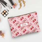 キュートレッドピンクボウさくらんぼ パーソナライズされた アクセサリーポーチ