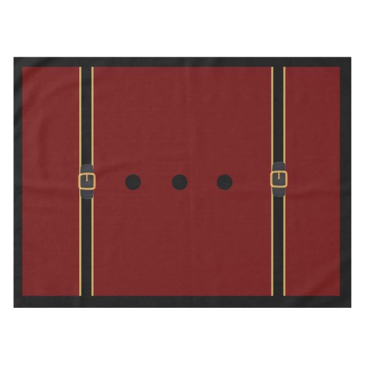 キュートレッドブラック金ゴールドサンタベルトクリスマスデコール テーブルクロス (正面(横))