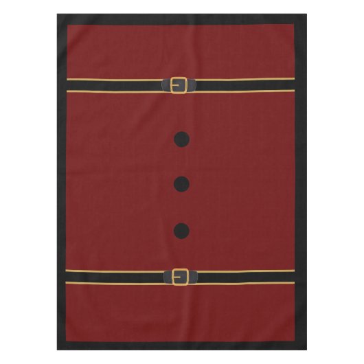 キュートレッドブラック金ゴールドサンタベルトクリスマスデコール テーブルクロス (正面)