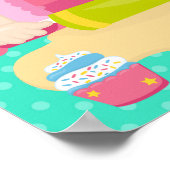 キュートレッドヘアガールベーキング誕生日 ポスター (角)