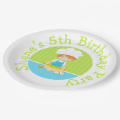 キュートレッドヘアボーイベーキング誕生日パーティー ペーパープレート (アングル)