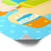 キュートレッドヘアボーイベーキング誕生日 ポスター (角)