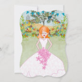 キュートレッドヘッドオーバーンブライドボホブライダルシャワー 招待状 (裏面)