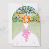 キュートレッドヘッドオーバーンブライドボホブライダルシャワー 招待状 (裏面)