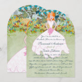 キュートレッドヘッドオーバーンブライドボホブライダルシャワー 招待状 (正面/裏面)