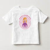 キュートレッドヘッドプリンセスカスタムバースデーパーティーガールズ トドラーTシャツ (正面)