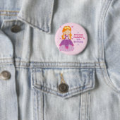 キュートレッドヘッドプリンセスピンク子供の誕生日パーティー 缶バッジ (インサイチュ)