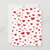 キュートレッドホワイトハートハッピーバレンタインデー ノートカード (裏面)