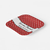 キュートレッドホワイト水玉模様誕生会 ペーパープレート (傾斜あり)