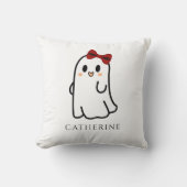 キュートレッドボウハロウィーン幽霊 ガーリー クッション (正面)
