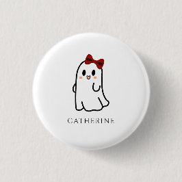 キュートレッドボウハロウィーン幽霊 ガーリー 缶バッジ