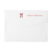 キュートレッドボウメリークリスマス差出人住所 ラップアラウンドラベル (裏面)