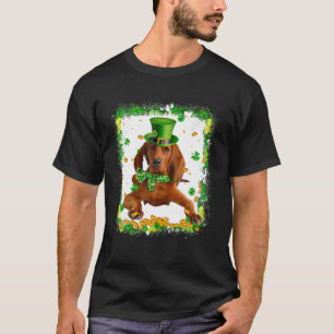 キュートレッドボーンコンハウンドドッグSt patricks dayアイリッシュS Tシャツ