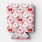 キュートレッドモノグラム&ロブスターシーズン航海の 缶クーラー (裏面)