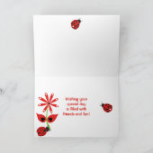 キュートレッドラディバグガール誕生日 カード (内部)