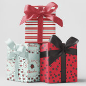 キュートレッドラディバグパーソナライズされた子供の誕生日 ラッピングペーパーシート