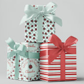 キュートレッドラディバグパーソナライズされた子供の誕生日 ラッピングペーパーシート