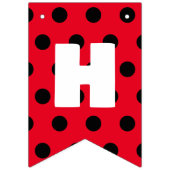 キュートレッドラディバグ水玉模様フローラフラワー誕生日 バンティングフラッグ (第2の旗)