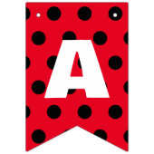 キュートレッドラディバグ水玉模様フローラフラワー誕生日 バンティングフラッグ (第3の旗)