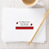 キュートレッドラディバグ水玉模様差出人住所ラベル ラベル (インサイチュ)