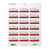 キュートレッドラディバグ水玉模様差出人住所ラベル ラベル (フルシート)