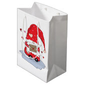 キュートレッドリトル格言バレンタインデー抱き枕 ミディアムペーパーバッグ (正面アングル)