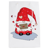 キュートレッドリトル格言バレンタインデー抱き枕 ミディアムペーパーバッグ (正面)