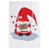 キュートレッドリトル格言バレンタインデー抱き枕 ミディアムペーパーバッグ (裏面)