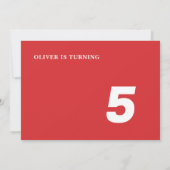 キュートレッドロンドンバス子供の誕生日パーティー 招待状 (裏面)