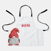 キュートレッド格言イラストレーションカスタム エプロン (正面)