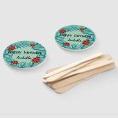 キュートレッド水玉模様ラディバグジャングル葉誕生日 ハンドファン (組立なし)