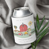 キュートレッド納屋周囲の庭ファームアニマルエイジ誕生日 缶クーラー